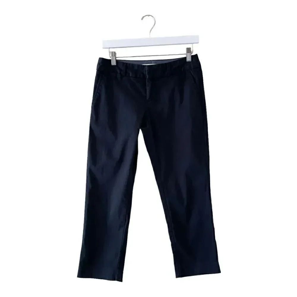 Banana Republic Black Lightweight Capri Mid-Rise Stretch Cotton SZ 2P # 1628 - Picture 1 of 11